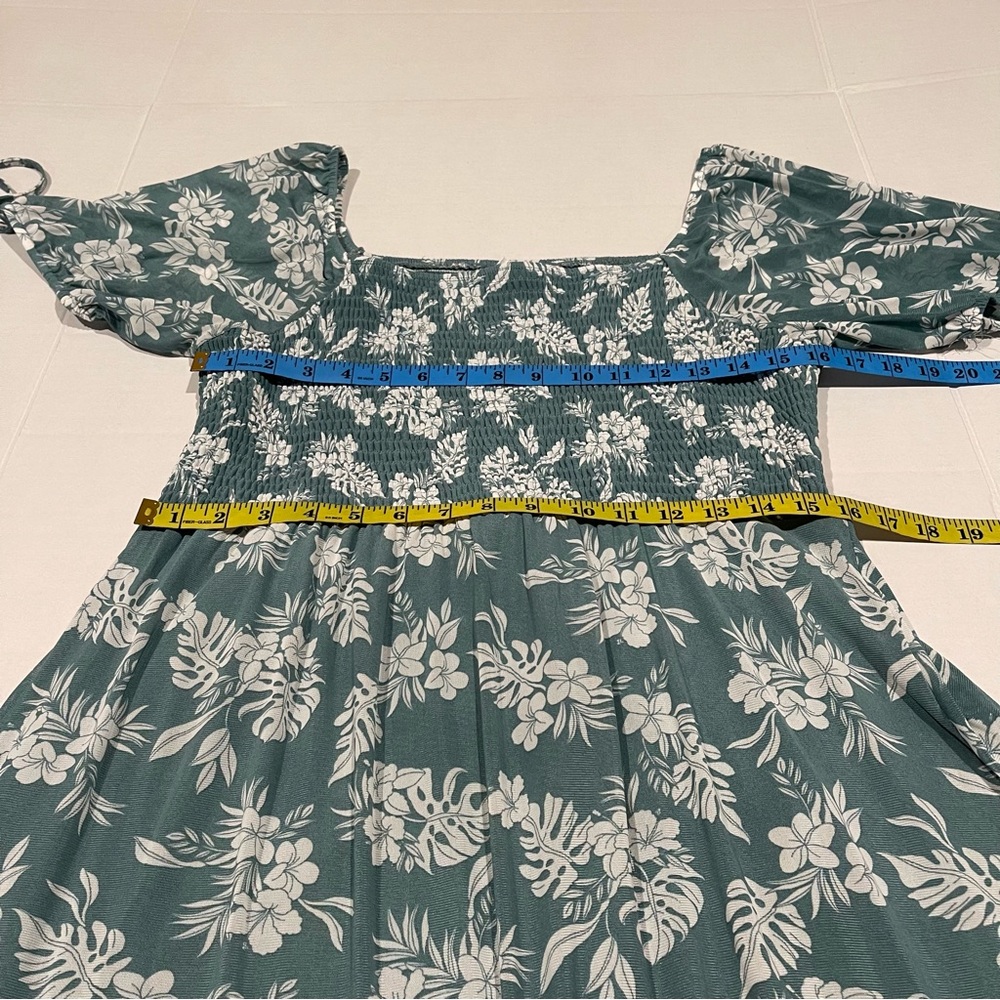 Siren Lily Women Petite XL Maxi Floral Dress Smocked Tiered Lined Boho Resort - Picture 11 of 15